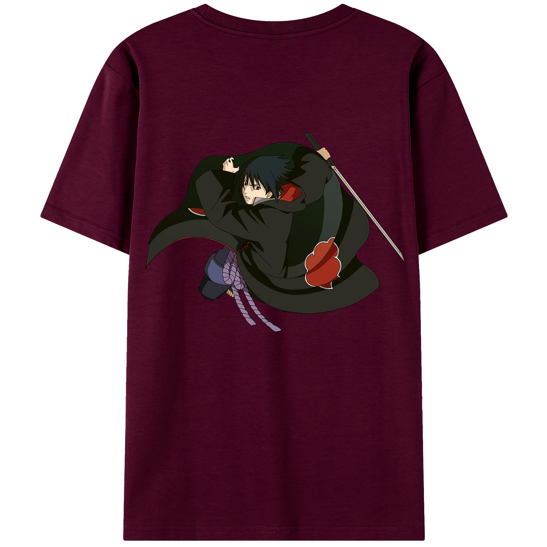 （画像用） NARUTO -ナルト- うちは サスケ Uchiha Sasuke レディース半袖Tシャツ(バックプリント)